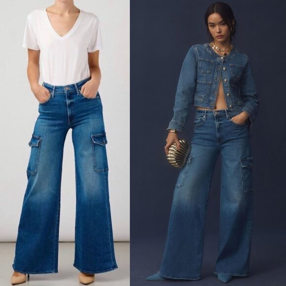 Mother The Undercover Cargo Sneak High Waist Wide Leg Jean Opposites Attract 29